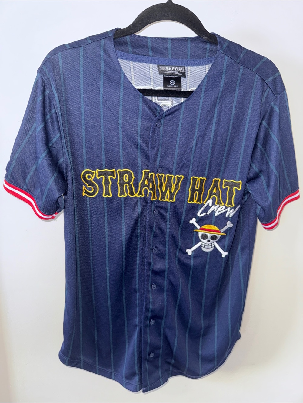 Onepiece Navy and Teal Pinstripe Baseball Jersey